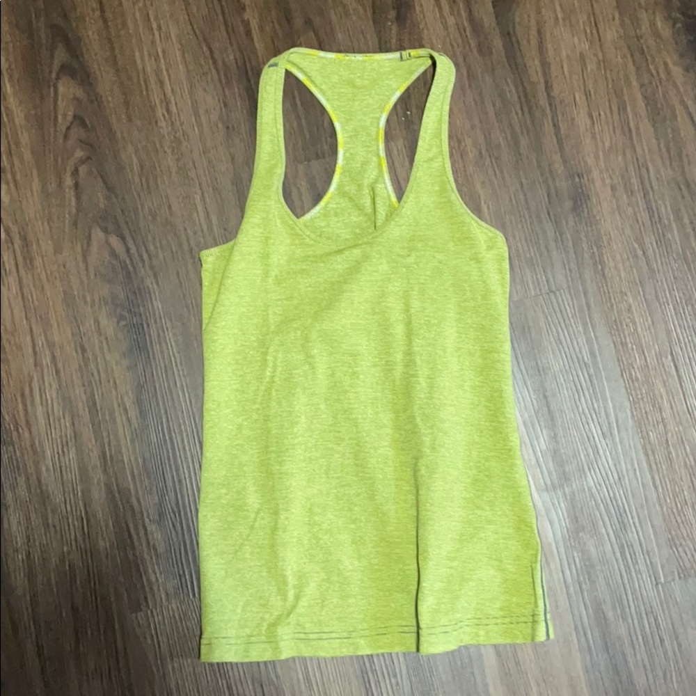 Lululemon black and green striped tank
